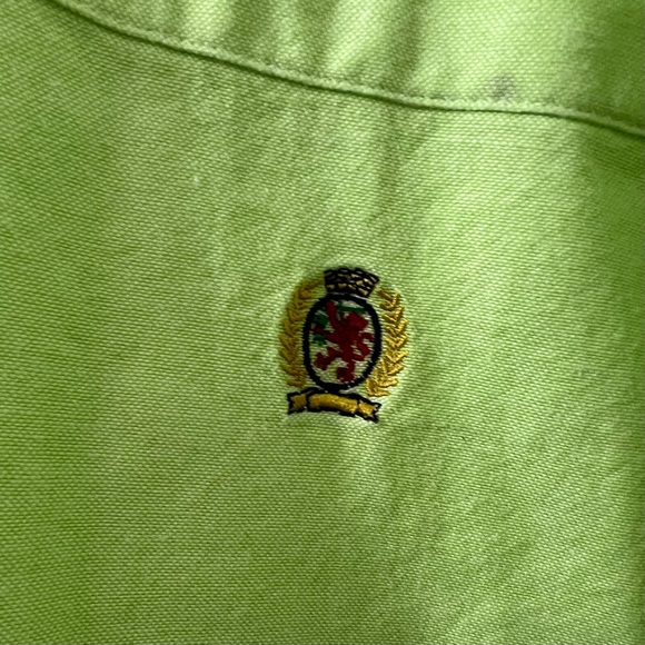 🍍Vintage Early 80’s Tommy Hilfiger Long Sleeve 
Button Down Sz. L Lime Green🍍 - Picture 6 of 10